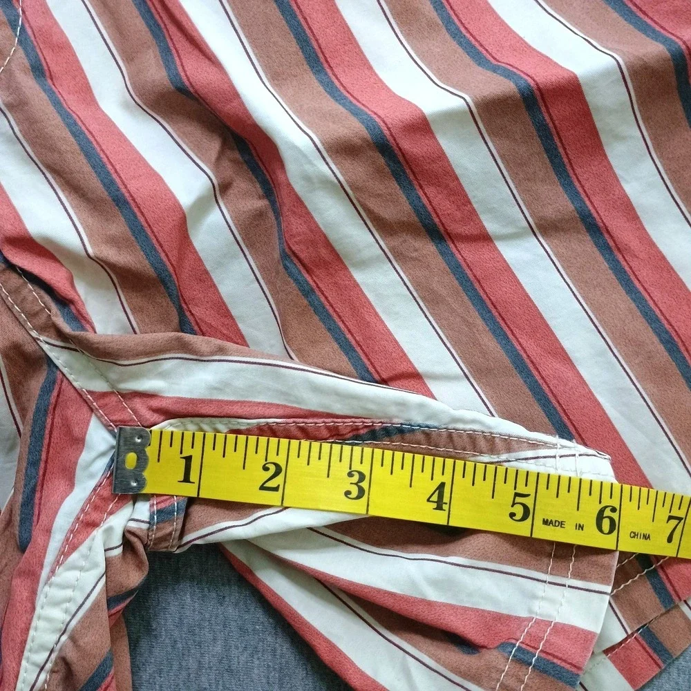 Katin Board Shorts Mens Medium Striped Red Tan Blue‎ Surf Swim Trunks